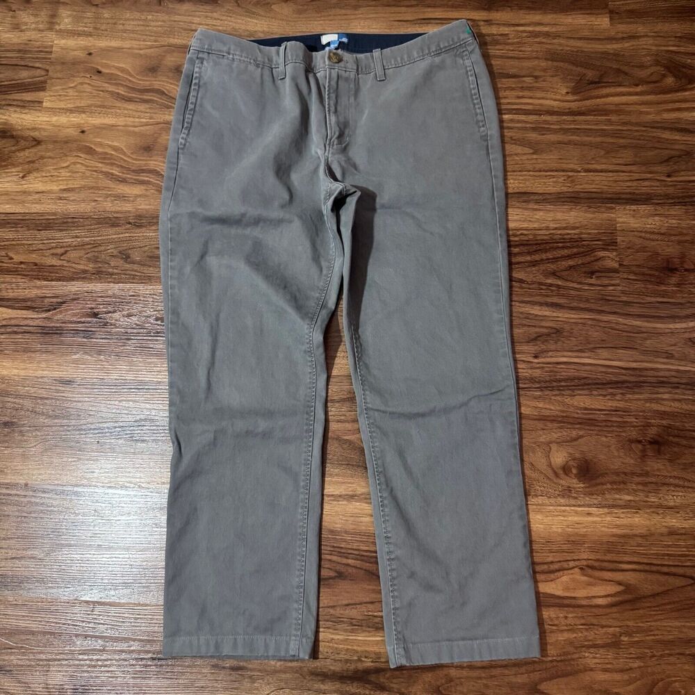 14th & Union Straight Leg Chino Casual Pants Gray Men Size 36x30 Workwear Cotton
